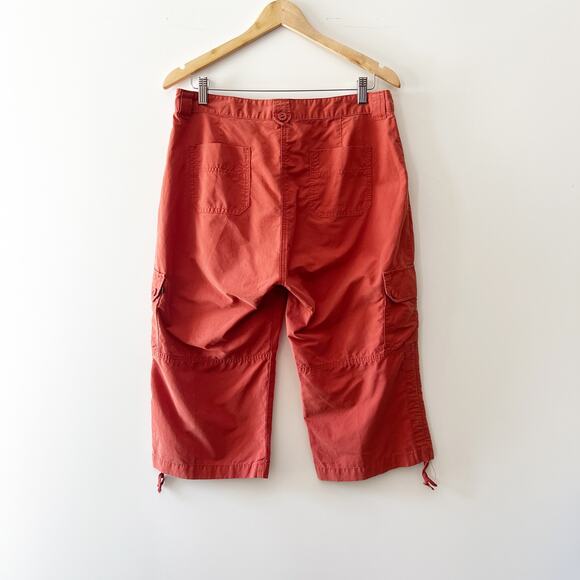 Woolrich Cargo Capri Pants Henna Burnt Orange Gorpcore Size 12 - Picture 2 of 5